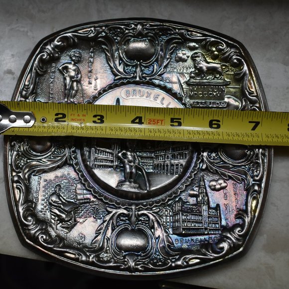 Vintage antique 3D ART WALL HANGING PLATE Brussels and its monuments - Picture 10 of 10